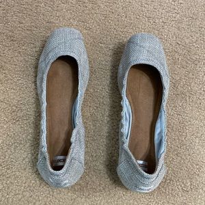 TOMS Gray Sparkle Flats 7.5